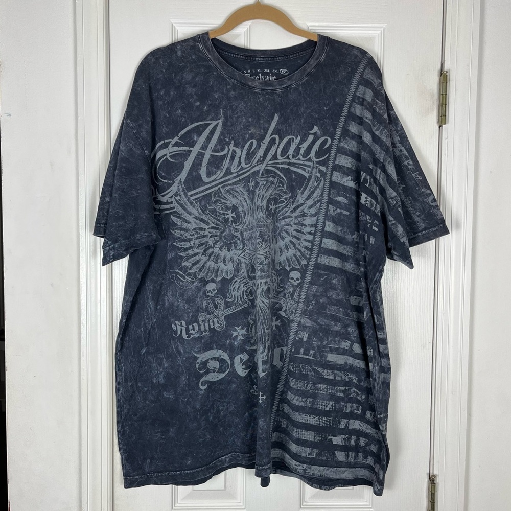 Y2K Vintage Archaic by Affliction Men’s Graphic Shirt Sz 4XL Cyber Mall Goth